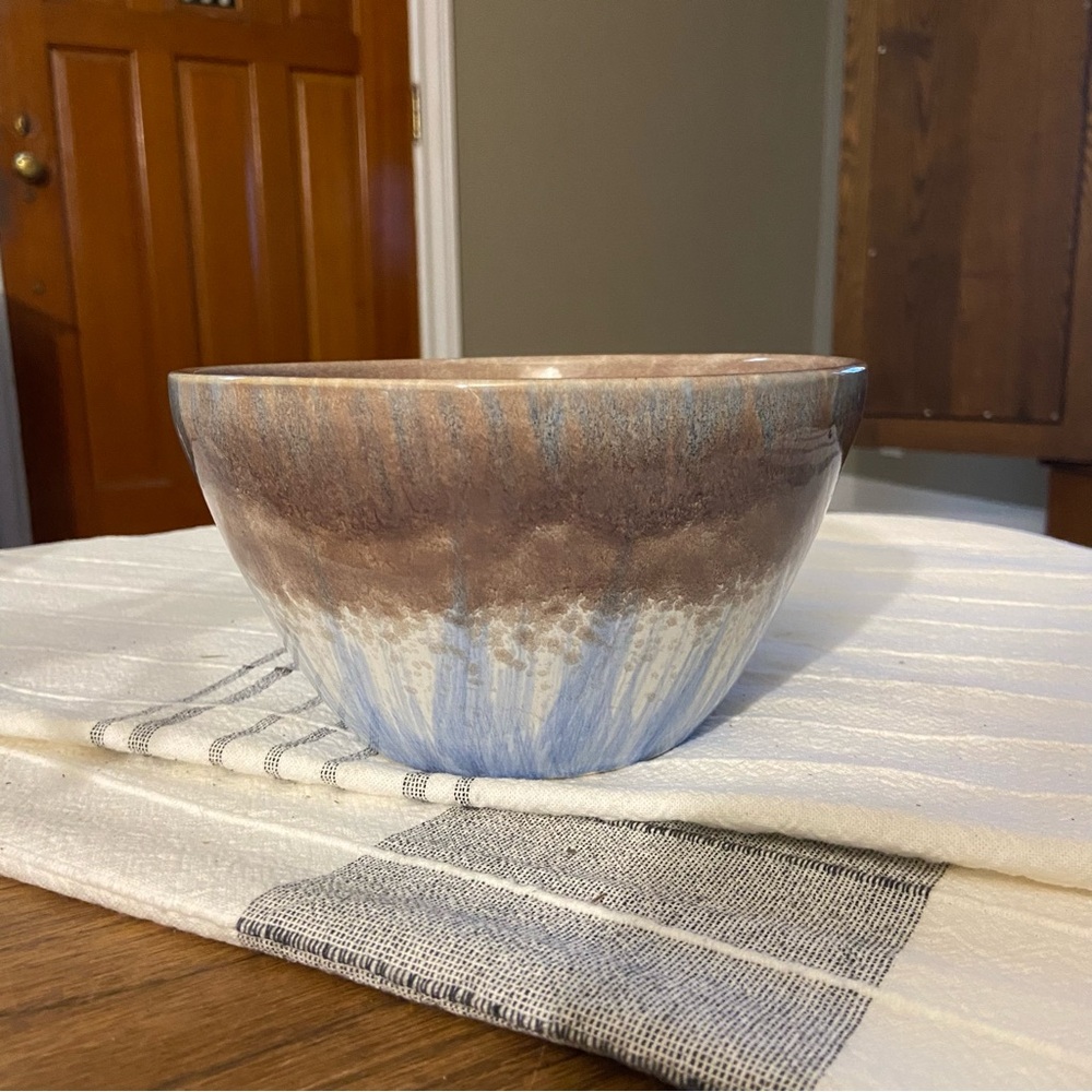 Handcrafted Ceramic Studio Art ? Bowl - Brown and Blue